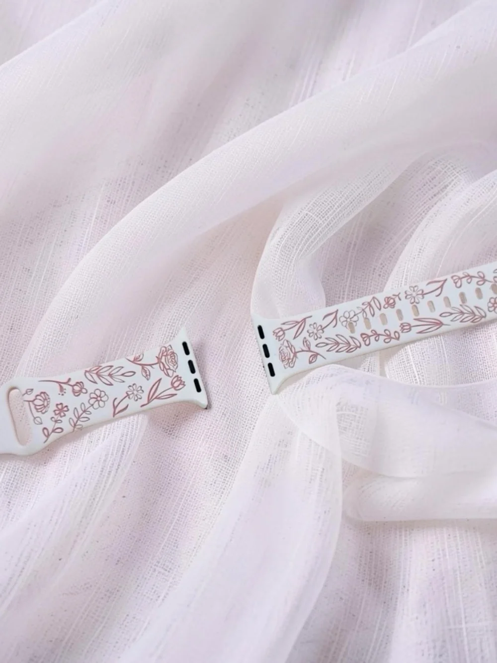 New Floral Design Apple Watch Bands 38mm 40mm 41mm in Pink White
